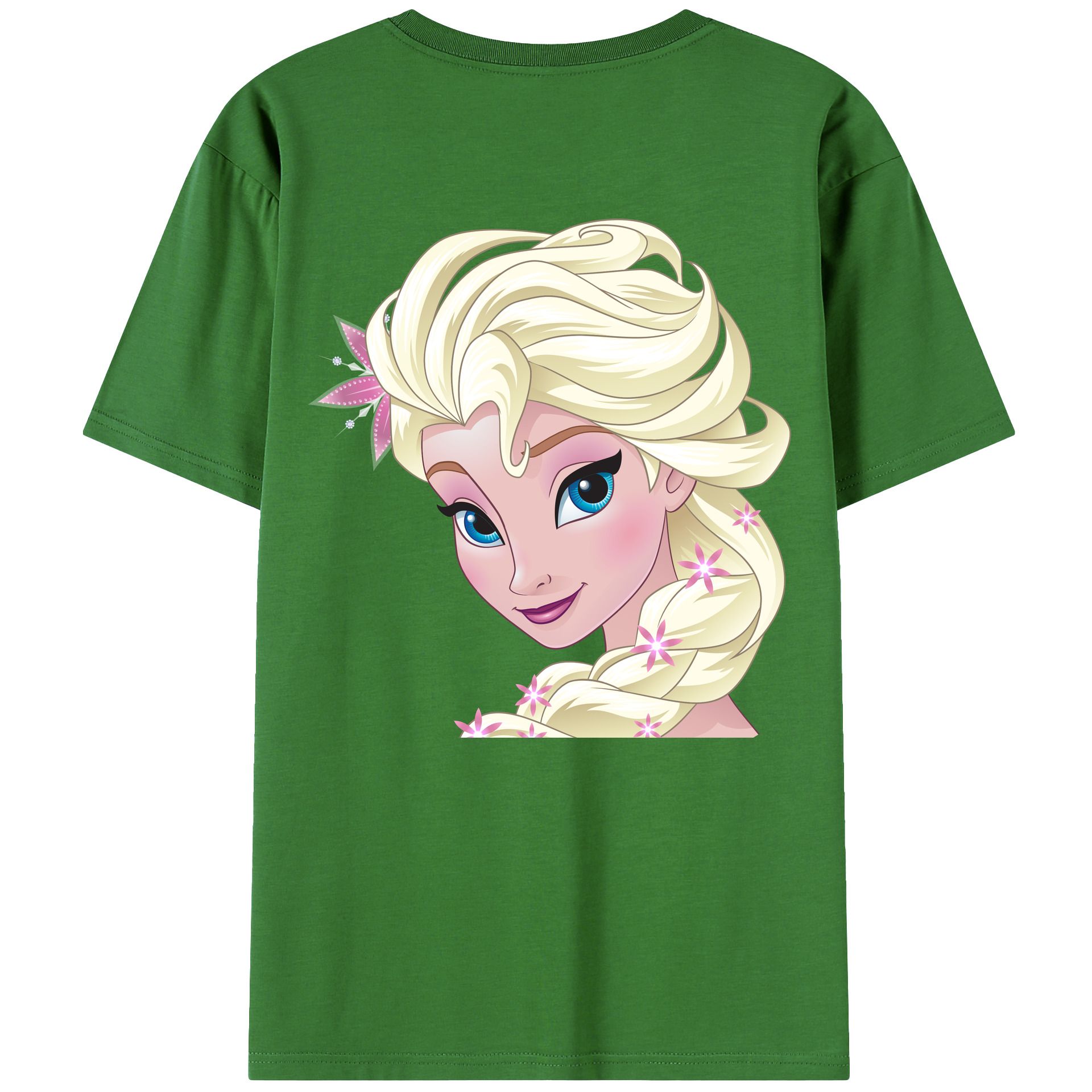 （画像用） アナと雪の女王 アンナ エルサ Frozen Anna Elsa レディース半袖Tシャツ(バックプリント)